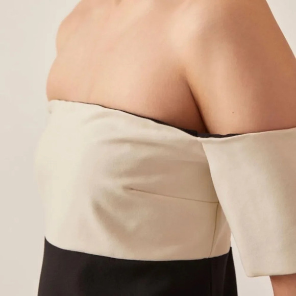 MAEVE by ANTHROPOLOGIE Colorblock Knit Mini Dress in Black and White - Picture 5 of 11